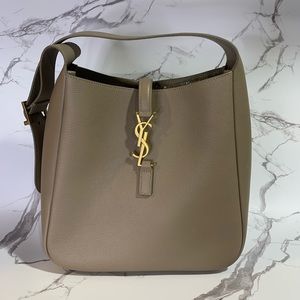 YSL Saint Laurent 5 à 7 supple small hobo dusty grey